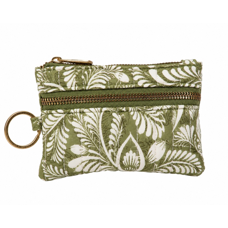 (image for) 2321 Olive Floral Quilted Coin & Accessory Pouch